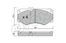 Sada brzdových destiček, kotoučová brzda CIFAM 822-014-0