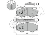 Sada brzdových destiček, kotoučová brzda CIFAM 822-014-2