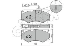 Sada brzdových destiček, kotoučová brzda CIFAM 822-014-3