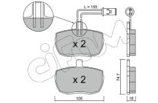 Sada brzdových destiček, kotoučová brzda CIFAM 822-016-1