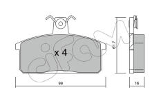 Sada brzdových destiček, kotoučová brzda CIFAM 822-026-0
