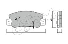 Sada brzdových platničiek kotúčovej brzdy CIFAM 822-035-0
