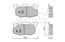 Sada brzdových destiček, kotoučová brzda CIFAM 822-037-5