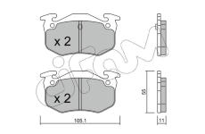 Sada brzdových destiček, kotoučová brzda CIFAM 822-038-0