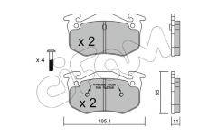 Sada brzdových destiček, kotoučová brzda CIFAM 822-038-1