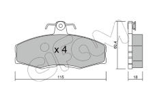 Sada brzdových destiček, kotoučová brzda CIFAM 822-039-0
