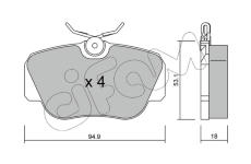 Sada brzdových platničiek kotúčovej brzdy CIFAM 822-041-0