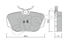 Sada brzdových destiček, kotoučová brzda CIFAM 822-042-0
