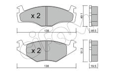 Sada brzdových destiček, kotoučová brzda CIFAM 822-045-1