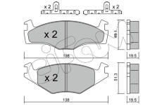 Sada brzdových destiček, kotoučová brzda CIFAM 822-045-1K