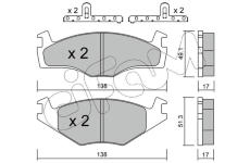 Sada brzdových destiček, kotoučová brzda CIFAM 822-045-2K