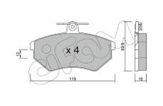 Sada brzdových destiček, kotoučová brzda CIFAM 822-050-0