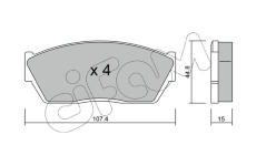 Sada brzdových destiček, kotoučová brzda CIFAM 822-054-0