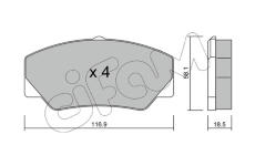 Sada brzdových destiček, kotoučová brzda CIFAM 822-056-0