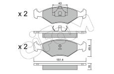 Sada brzdových destiček, kotoučová brzda CIFAM 822-057-3