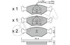 Sada brzdových destiček, kotoučová brzda CIFAM 822-057-4