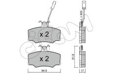 Sada brzdových platničiek kotúčovej brzdy CIFAM 822-076-0