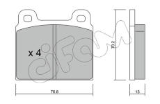 Sada brzdových platničiek kotúčovej brzdy CIFAM 822-078-1