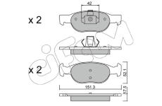 Sada brzdových destiček, kotoučová brzda CIFAM 822-079-1