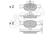 Sada brzdových platničiek kotúčovej brzdy CIFAM 822-079-2
