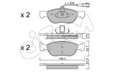 Sada brzdových destiček, kotoučová brzda CIFAM 822-082-1
