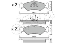 Sada brzdových destiček, kotoučová brzda CIFAM 822-088-0