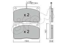 Sada brzdových platničiek kotúčovej brzdy CIFAM 822-089-1