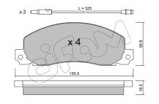 Sada brzdových destiček, kotoučová brzda CIFAM 822-098-0
