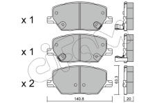 Sada brzdových destiček, kotoučová brzda CIFAM 822-1001-0