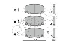 Sada brzdových destiček, kotoučová brzda CIFAM 822-1002-1