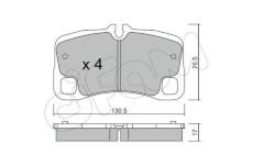 Sada brzdových destiček, kotoučová brzda CIFAM 822-1005-0