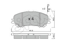 Sada brzdových destiček, kotoučová brzda CIFAM 822-1010-0