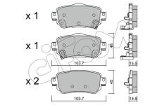 Sada brzdových destiček, kotoučová brzda CIFAM 822-1011-0