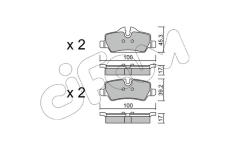 Sada brzdových destiček, kotoučová brzda CIFAM 822-1014-0