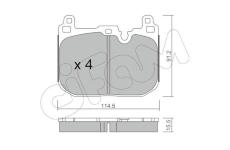 Sada brzdových destiček, kotoučová brzda CIFAM 822-1015-4