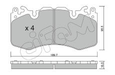 Sada brzdových platničiek kotúčovej brzdy CIFAM 822-1024-0