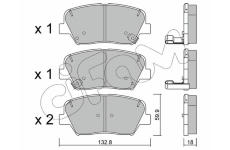 Sada brzdových destiček, kotoučová brzda CIFAM 822-1026-0