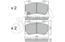 Sada brzdových destiček, kotoučová brzda CIFAM 822-1029-0