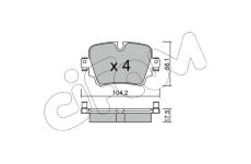 Sada brzdových destiček, kotoučová brzda CIFAM 822-1036-0