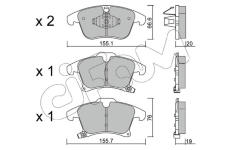 Sada brzdových destiček, kotoučová brzda CIFAM 822-1039-0