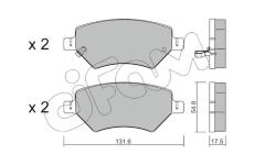 Sada brzdových destiček, kotoučová brzda CIFAM 822-1049-0