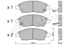 Sada brzdových destiček, kotoučová brzda CIFAM 822-1079-0