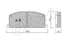 Sada brzdových destiček, kotoučová brzda CIFAM 822-108-0