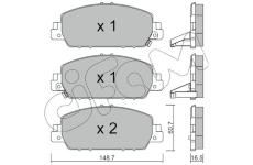 Sada brzdových platničiek kotúčovej brzdy CIFAM 822-1083-0