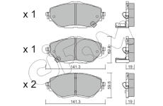 Sada brzdových destiček, kotoučová brzda CIFAM 822-1088-0