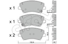 Sada brzdových destiček, kotoučová brzda CIFAM 822-1092-0