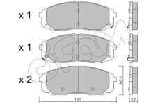 Sada brzdových destiček, kotoučová brzda CIFAM 822-1097-0