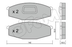 Sada brzdových platničiek kotúčovej brzdy CIFAM 822-110-1