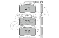 Sada brzdových destiček, kotoučová brzda CIFAM 822-1100-0
