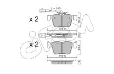 Sada brzdových destiček, kotoučová brzda CIFAM 822-1101-0